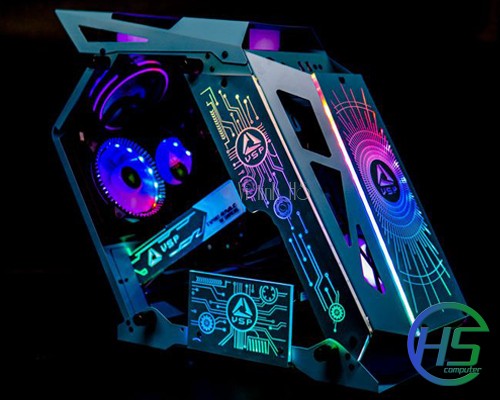 CASE VSP GAMING ES1 WHITE (2 KÍNH CƯỜNG LỰC BÊN HÔNG, 4 BAS LED ĐỘC LẠ)